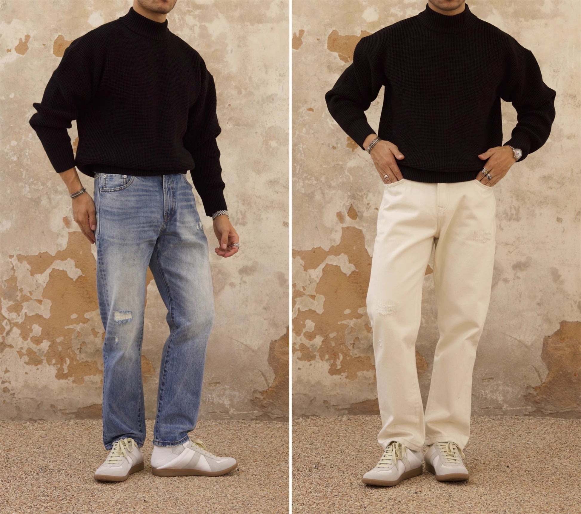 Thickened Half-high Collar Sweater Men’s Cotton Thick