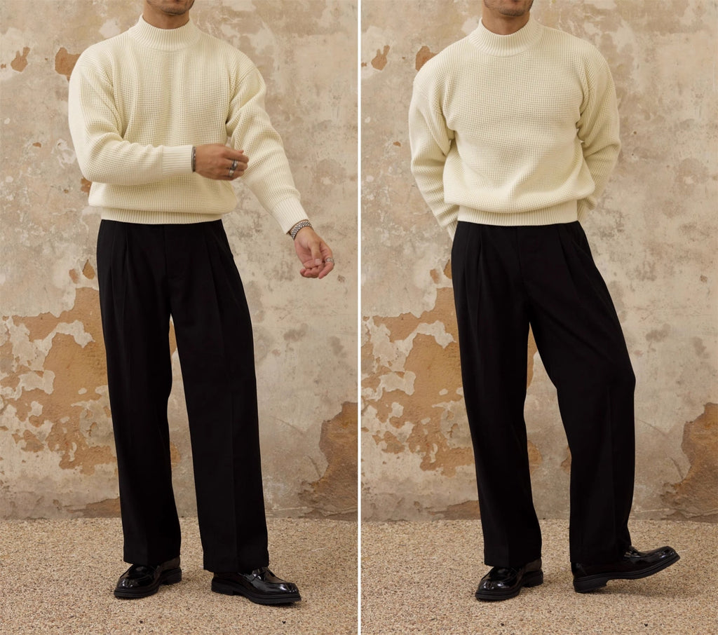 Thickened Half-high Collar Sweater Men’s Cotton Thick