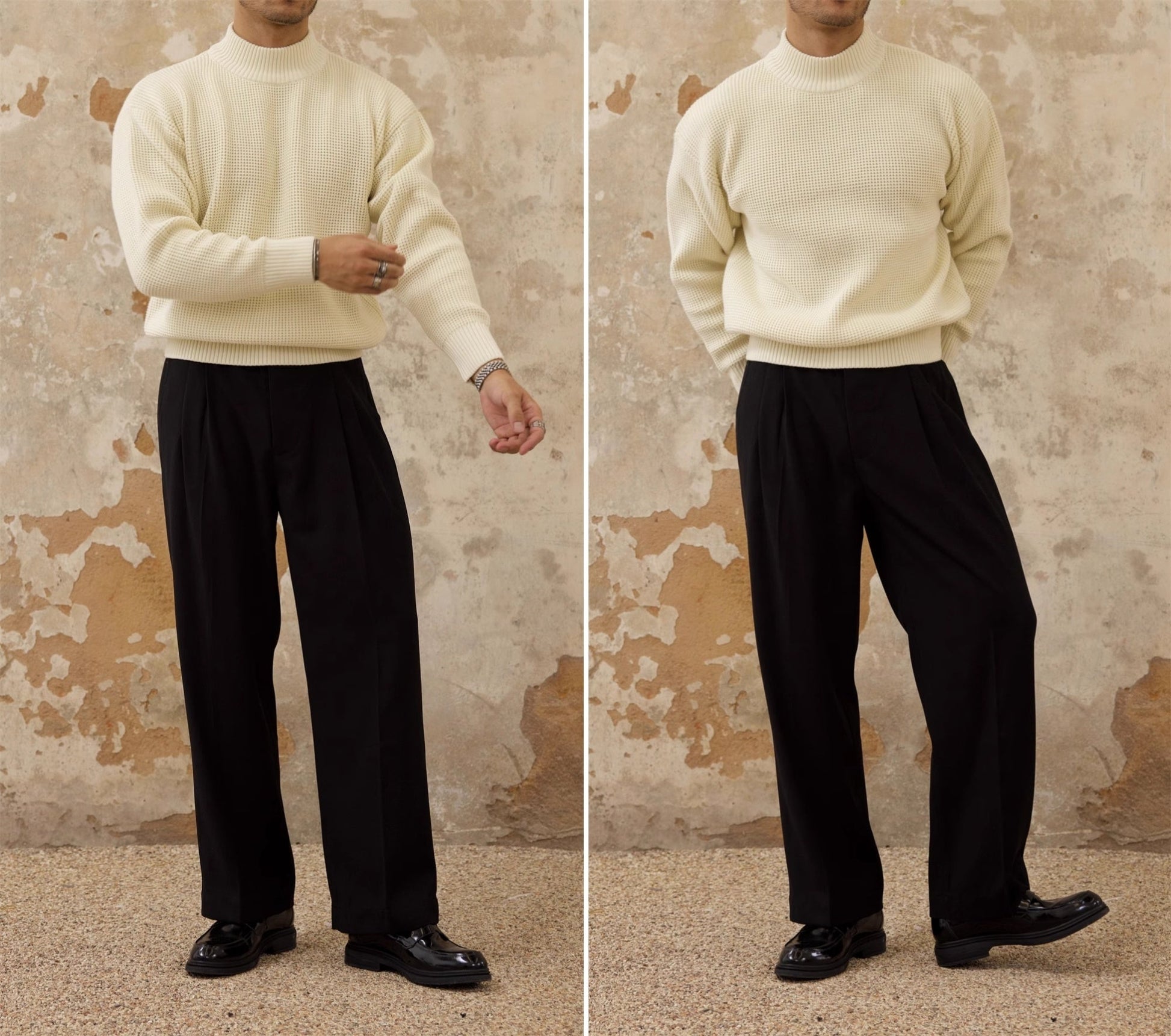 Thickened Half-high Collar Sweater Men’s Cotton Thick