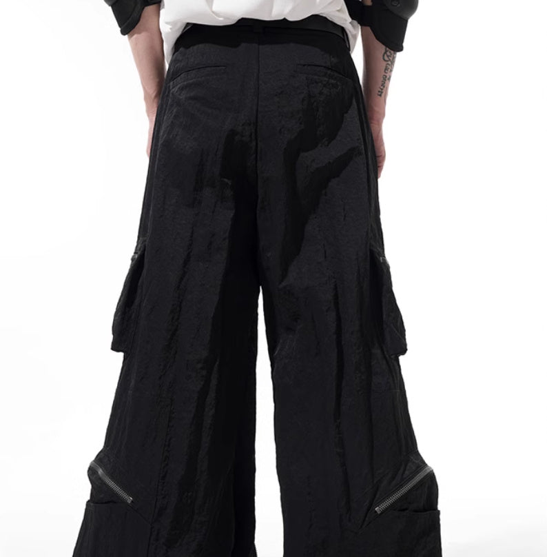 Three-fold Multi-zipper Design Casual Pants