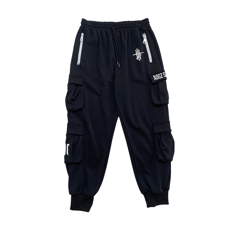 Men’s Autumn And Winter Sports Sweatpants Tide Brand Functional Wind Beam Pants - A Black / 2XL