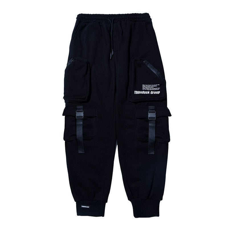 Men’s Autumn And Winter Sports Sweatpants Tide Brand Functional Wind Beam Pants - Black / M