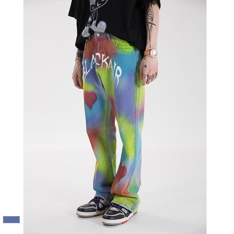 Madeextreme Street Brand Spring Summer New Love Wei La Hip Hop National Trendy Men’s Vibe Jeans