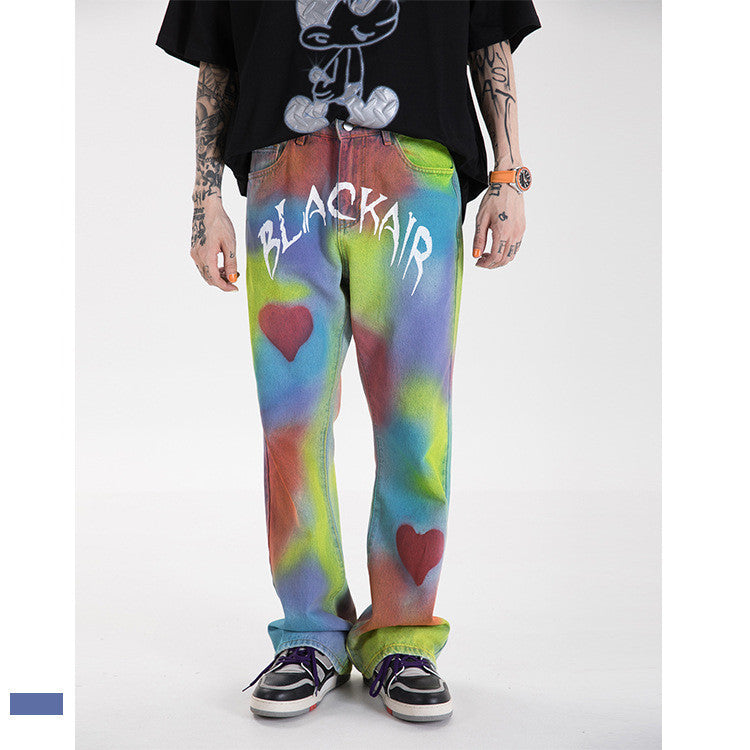 Madeextreme Street Brand Spring Summer New Love Wei La Hip Hop National Trendy Men’s Vibe Jeans