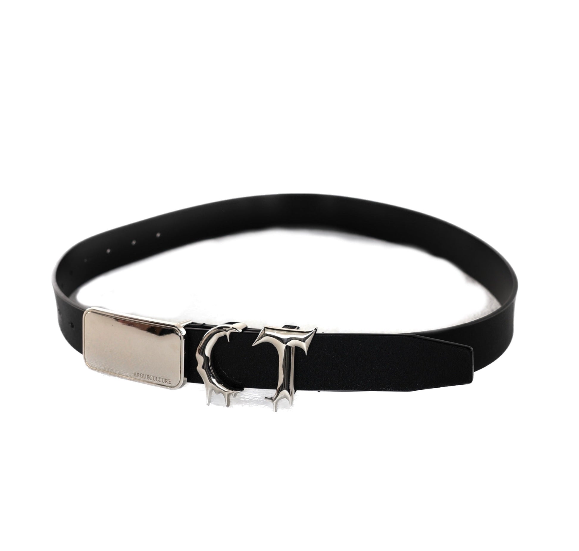 Pioneer Three-dimensional Metal Belt Irregular Stitching Design Trendy Belt Men And Women - Black