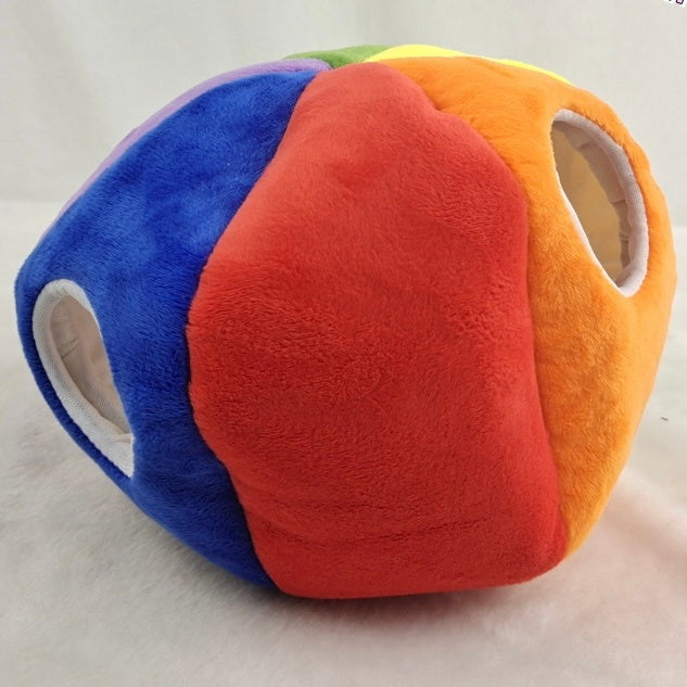 Pets Squeak Squeezing Plush Toys - Rainbow Ball / 20cm