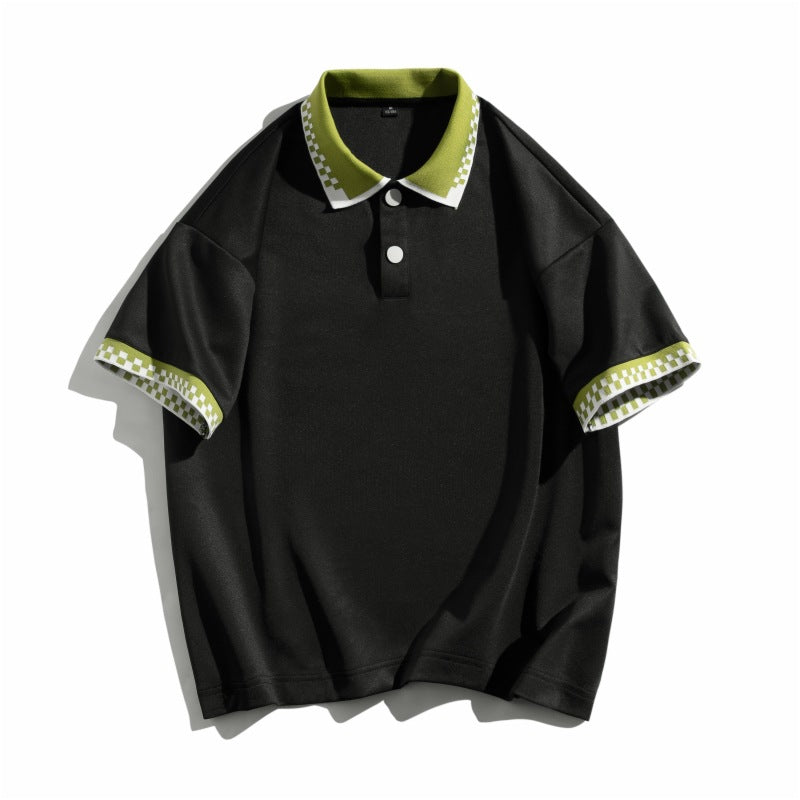 Trendy Simple Fashion Summer New Short-sleeved T-shirt For Men - Black / M