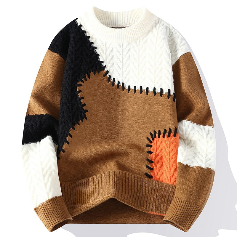 Trendy Youth Loose Casual Thick Warm Sweater - Popular Sweater 102 Khaki / M