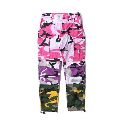 Tri Renk Camo Patchwork Kargo Pantolon Erkekler Baggy Taktik Pantolon Hip Hop Rahat Cep Pantolon Kamuflaj Streetwear