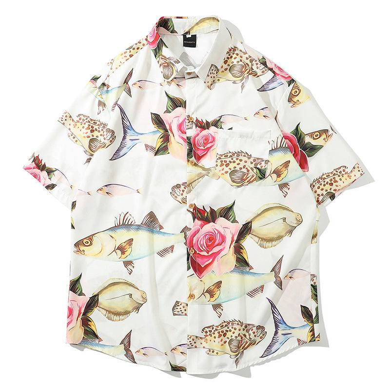 Tropical fish Hawaiian shirt holiday style shirt - White / XXL