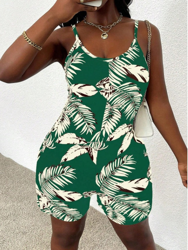Women Casual All-Over Floral Print Sleeveless Jumpsuit - 4