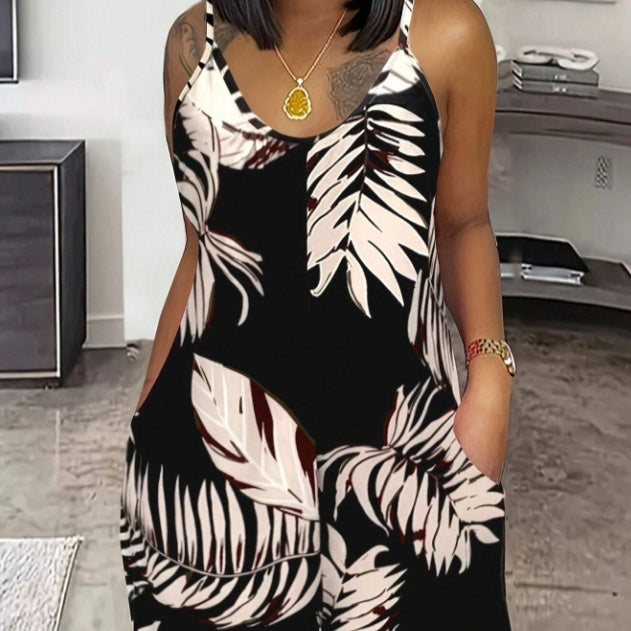 Women Casual All-Over Floral Print Sleeveless Jumpsuit - Multicolor / S - 4
