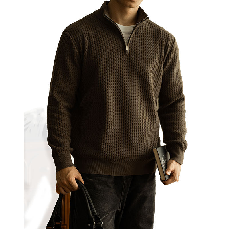 Turtleneck Zipper Sweater Men’s Coat Thick Long Sleeve