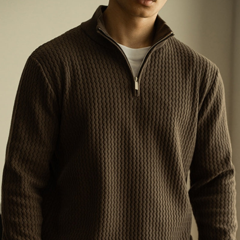 Turtleneck Zipper Sweater Men’s Coat Thick Long Sleeve