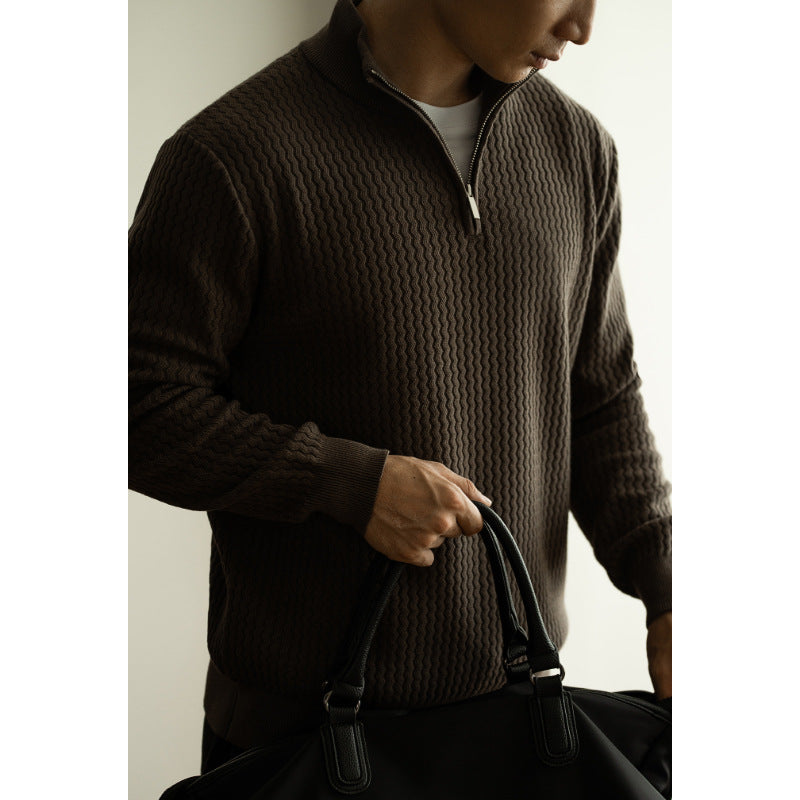 Turtleneck Zipper Sweater Men’s Coat Thick Long Sleeve