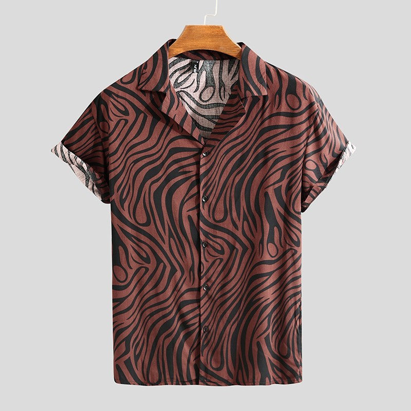 Fit men shirts for new camisa Collar Business short Sleeves - Red / M