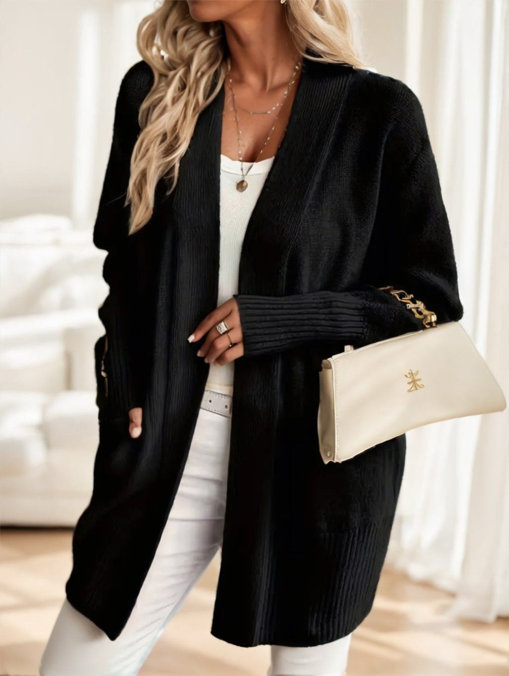 Women’S Cozy Knit Cardigan - Long Sleeve - 4