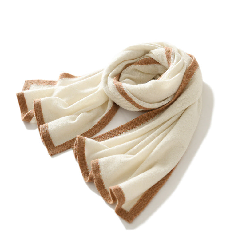 Universal Color Blocked Knitted Jacquard Western-style Cashmere Scarf
