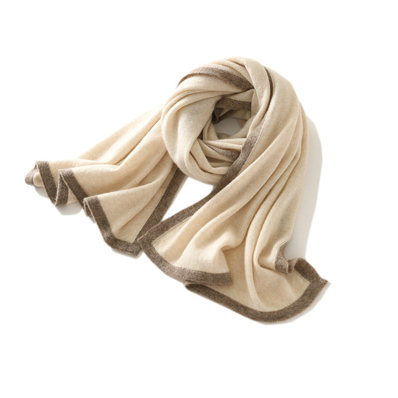Universal Color Blocked Knitted Jacquard Western-style Cashmere Scarf