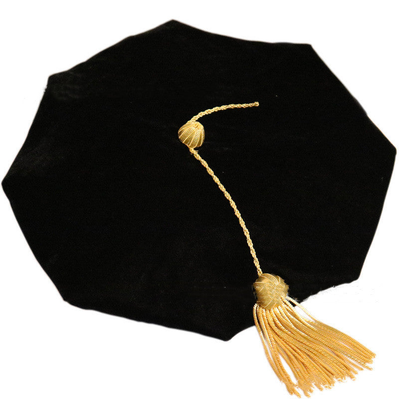 University Adult Topper Graduation Cap Doctor Cap - Black / One size