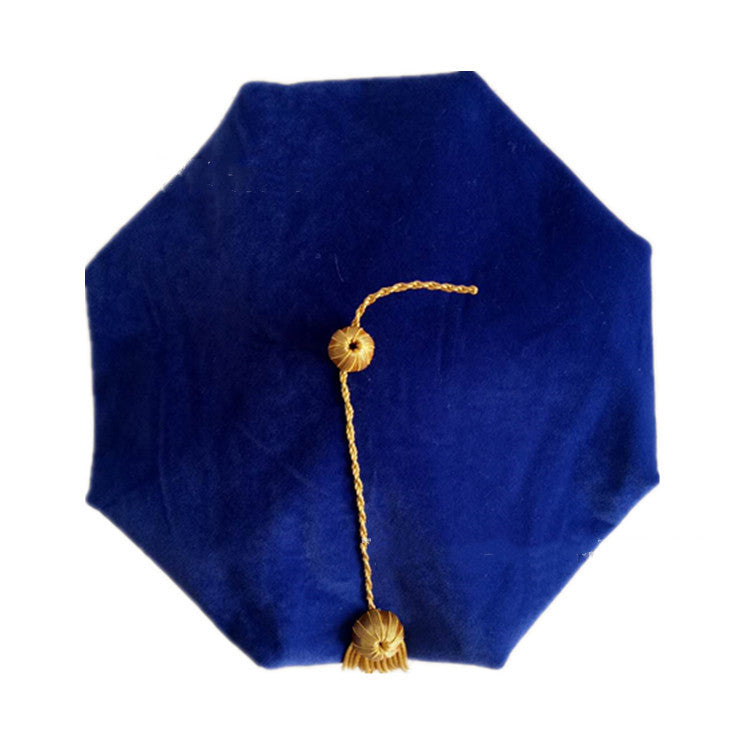 University Adult Topper Graduation Cap Doctor Cap - Blue / One size