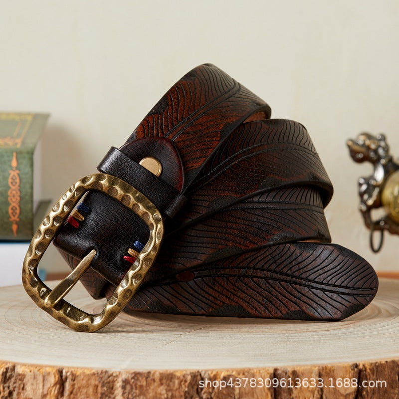 Personalized Trendy Court Belt Men - Khaki / 100cm