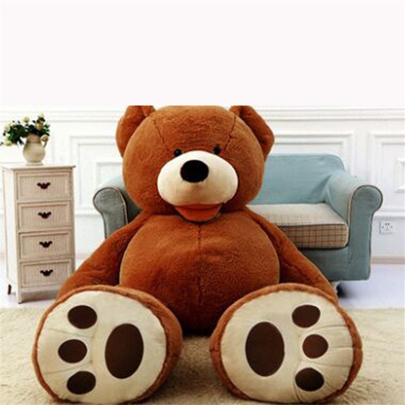 Giant Teddy Bear Plush Toy Huge Soft Toys Leather Shell - dark brown / 160cm