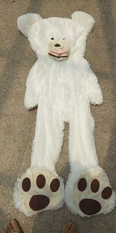 Giant Teddy Bear Plush Toy Huge Soft Toys Leather Shell - White / 160cm