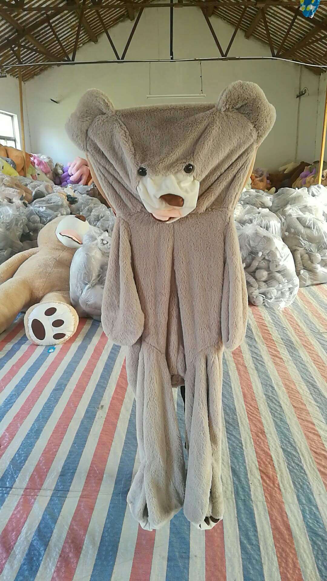 Giant Teddy Bear Plush Toy Huge Soft Toys Leather Shell - gray / 200cm