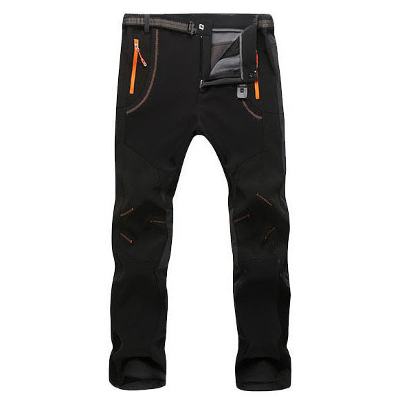 Warm And Breathable Fleece Padded Hiking Pants - Black / S
