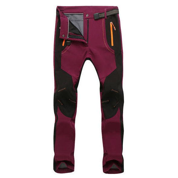 Warm And Breathable Fleece Padded Hiking Pants - Purple / S