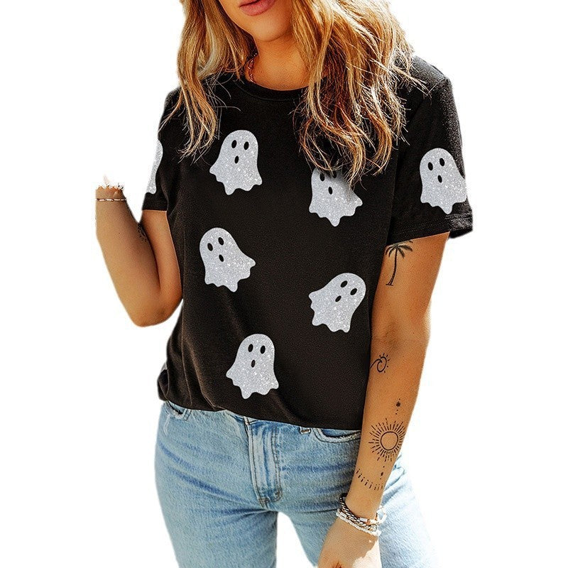 European And American Fashion & Trend Printed T-shirt - Black / S
