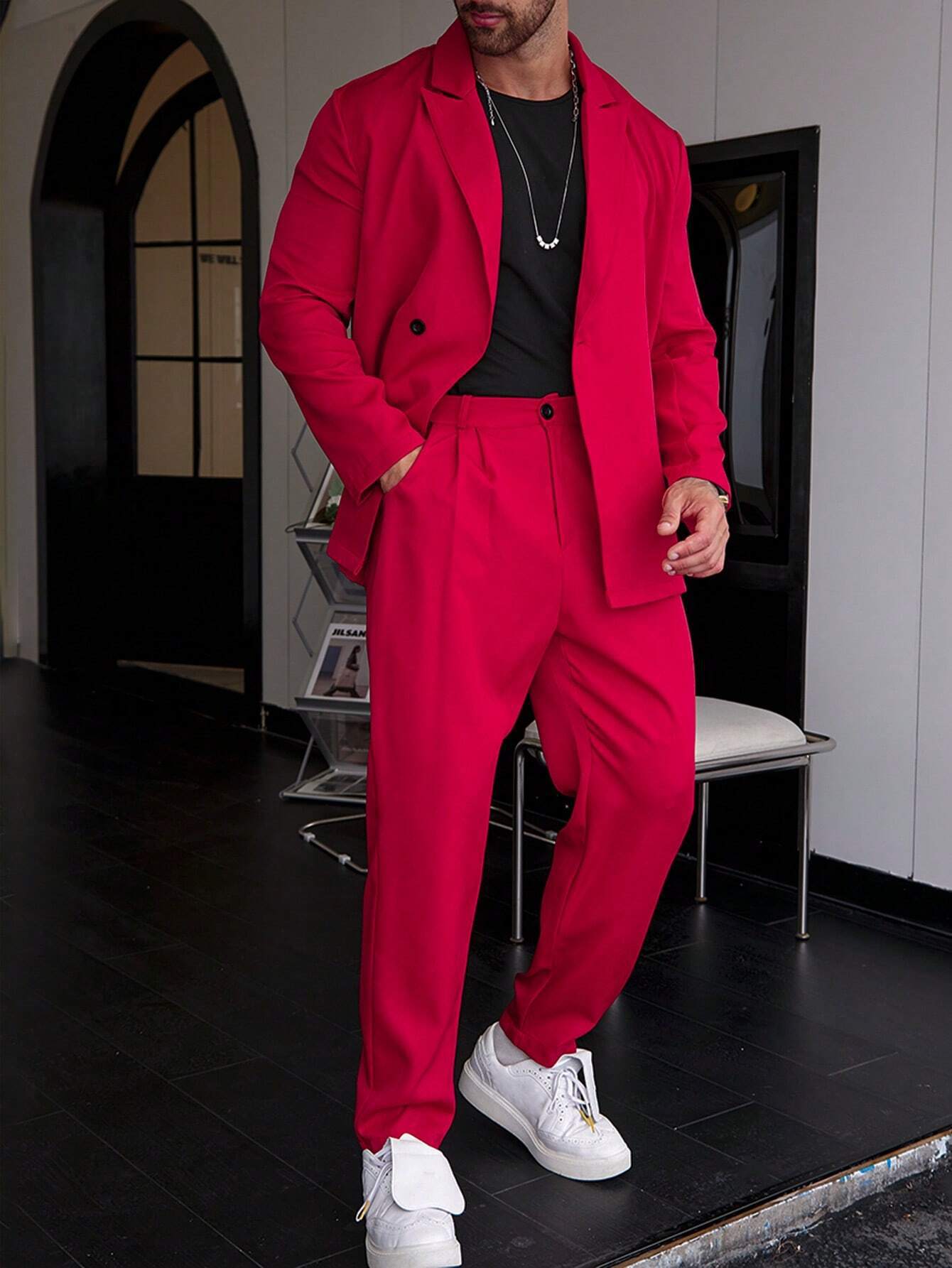 Spring And Autumn Personality Trend Loose Men’s Suit - G111P097 / S