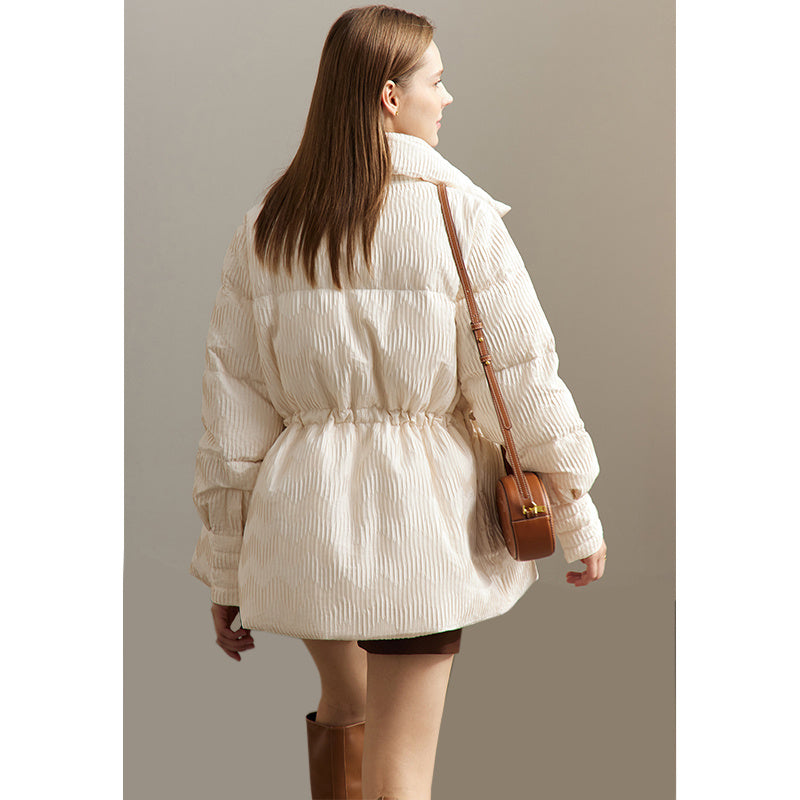 Black Technology Graphene Down Jacket Women’s Stand Collar - Beige / L