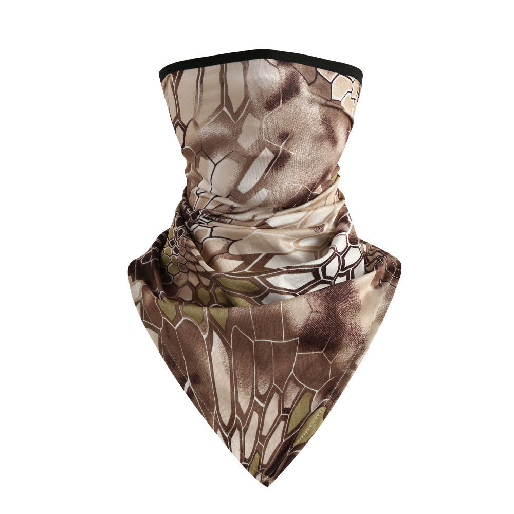 Quick-drying Breathable Outdoor Cycling Sun Protection Scarf Multifunctional Magic Headband - Coffee Python Pattern