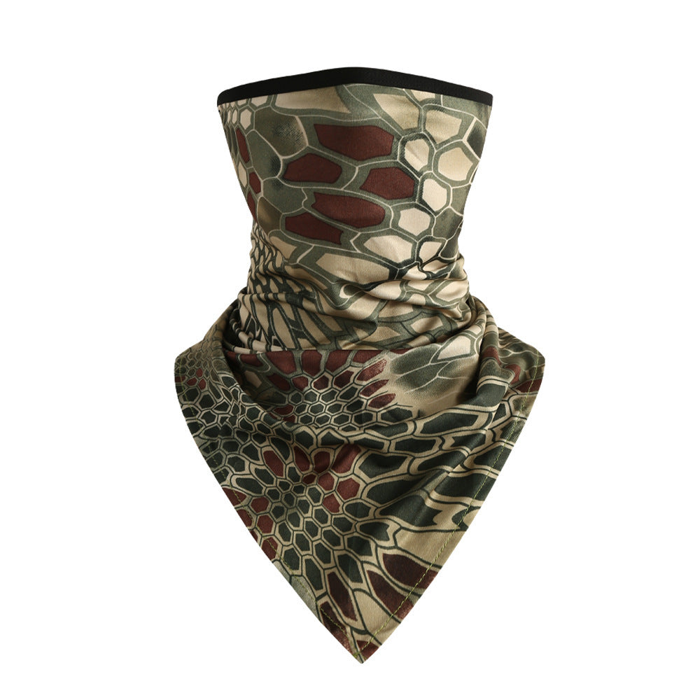 Quick-drying Breathable Outdoor Cycling Sun Protection Scarf Multifunctional Magic Headband - Green Python Pattern