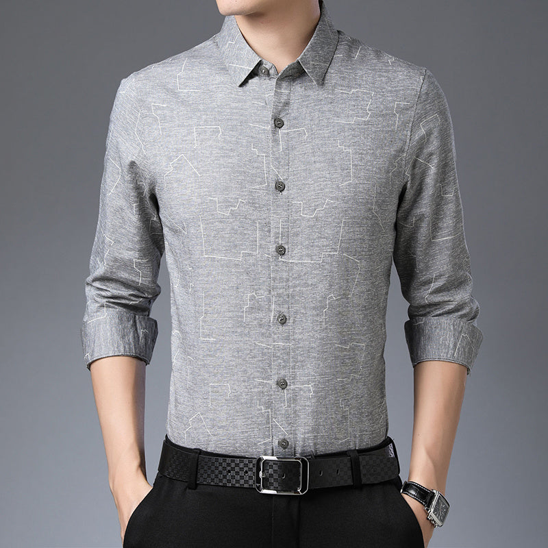 Casual cotton shirt - 2815light grey / XL