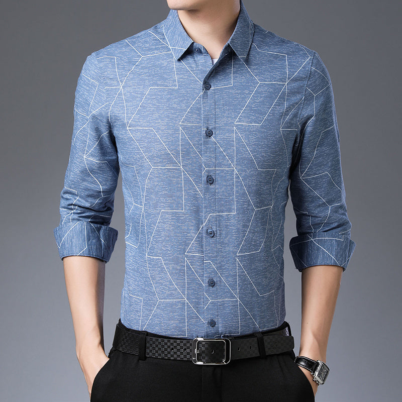 Casual cotton shirt - 2816light blue / 3XL
