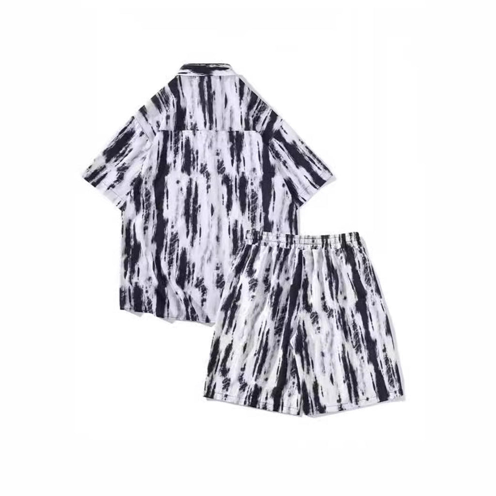 Casual Tie-dye Men’s Loose Flower Shirt Suit