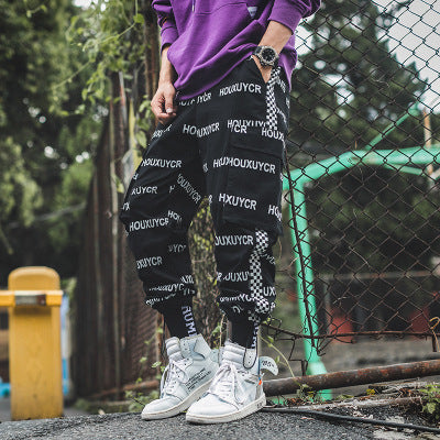 Letter Print Men’s Growth Fashion And Comfort Pants - Black / XXL