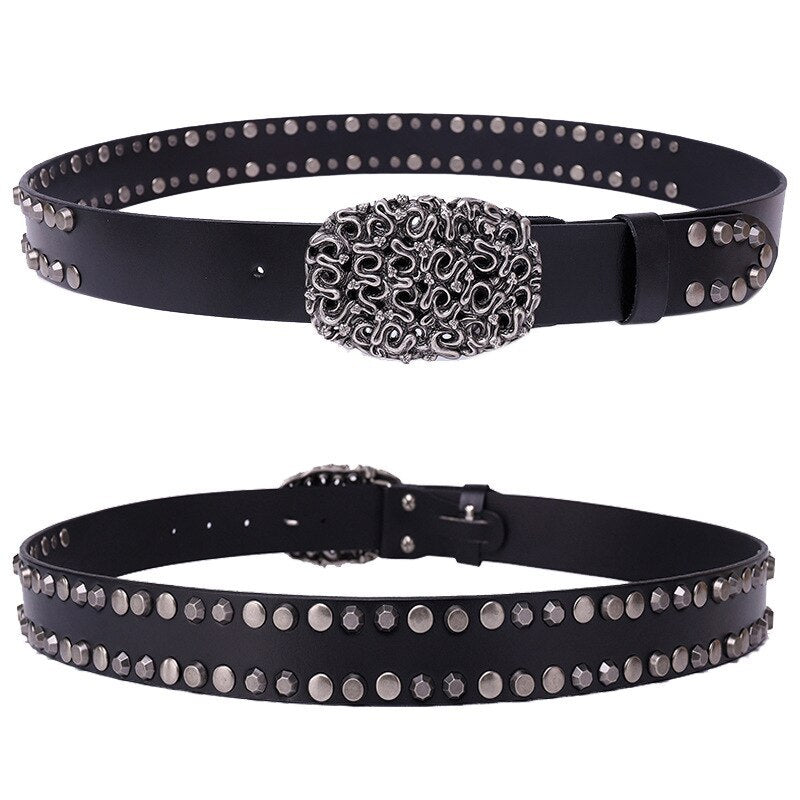 Top Layer Cowhide Trend Rivet Men’s Belt