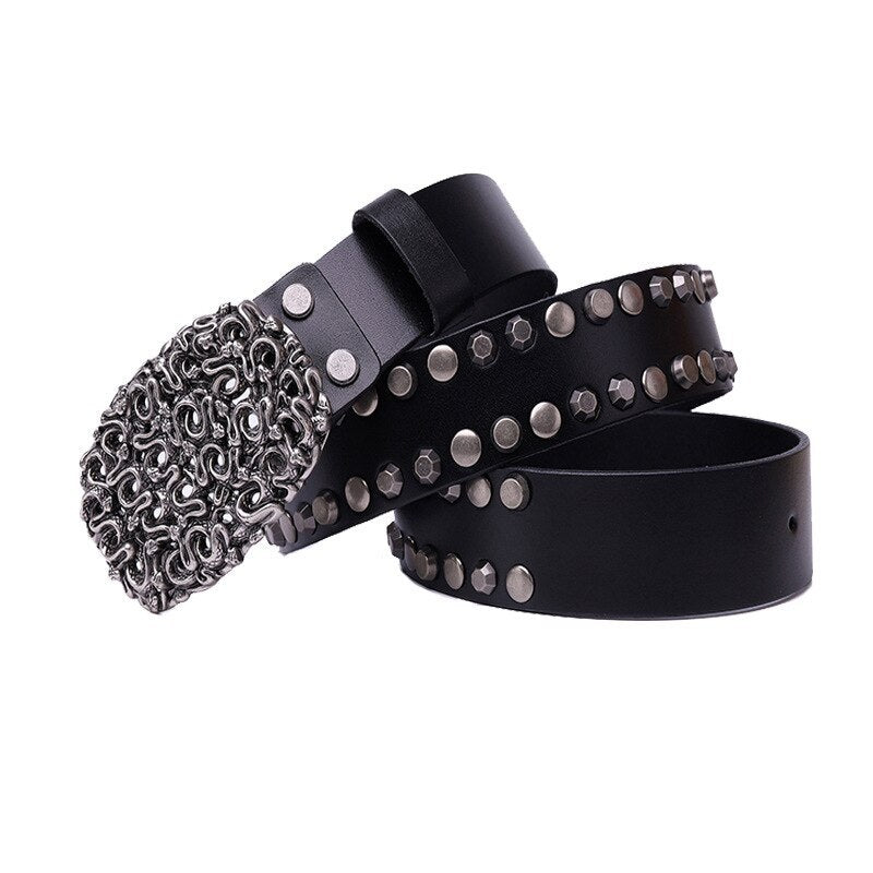 Top Layer Cowhide Trend Rivet Men’s Belt