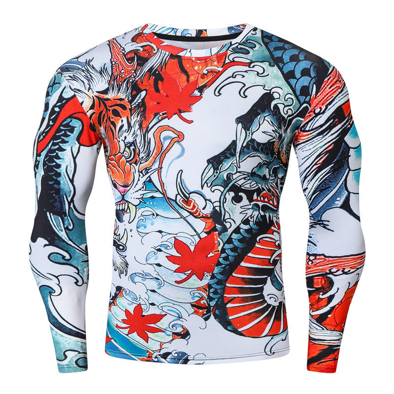 Running Basketball Fast Drying Clothes High Elastic Breathable Long Sleeve Tights - Picture Color / M