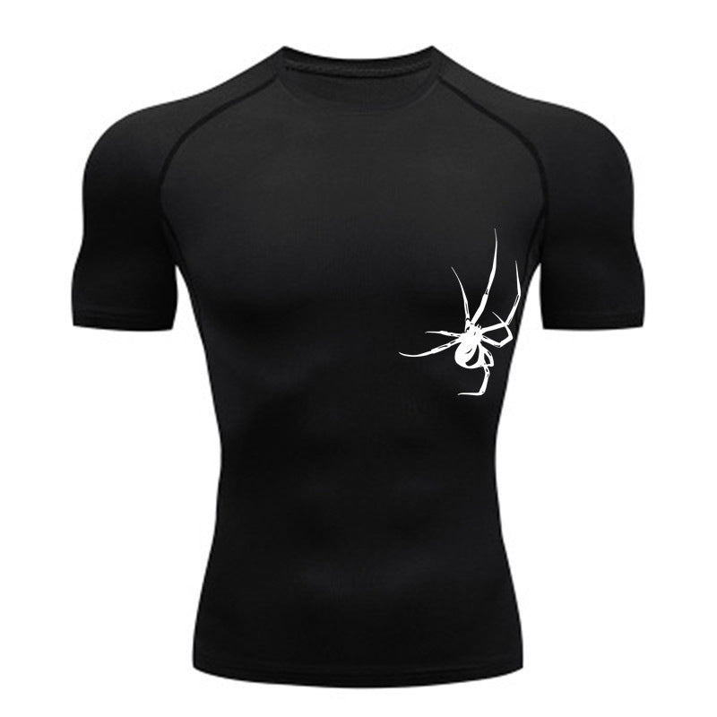 Quick Drying Clothes Sports T-shirt Running Base Clothing Gym Training Tights - Black 2 / S