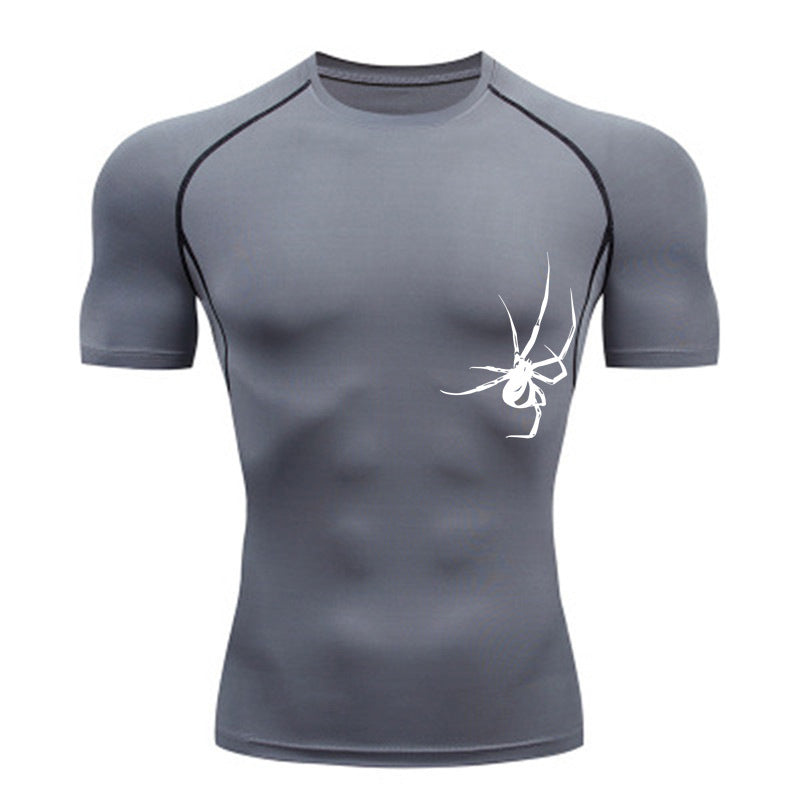Quick Drying Clothes Sports T-shirt Running Base Clothing Gym Training Tights - Gray B / S