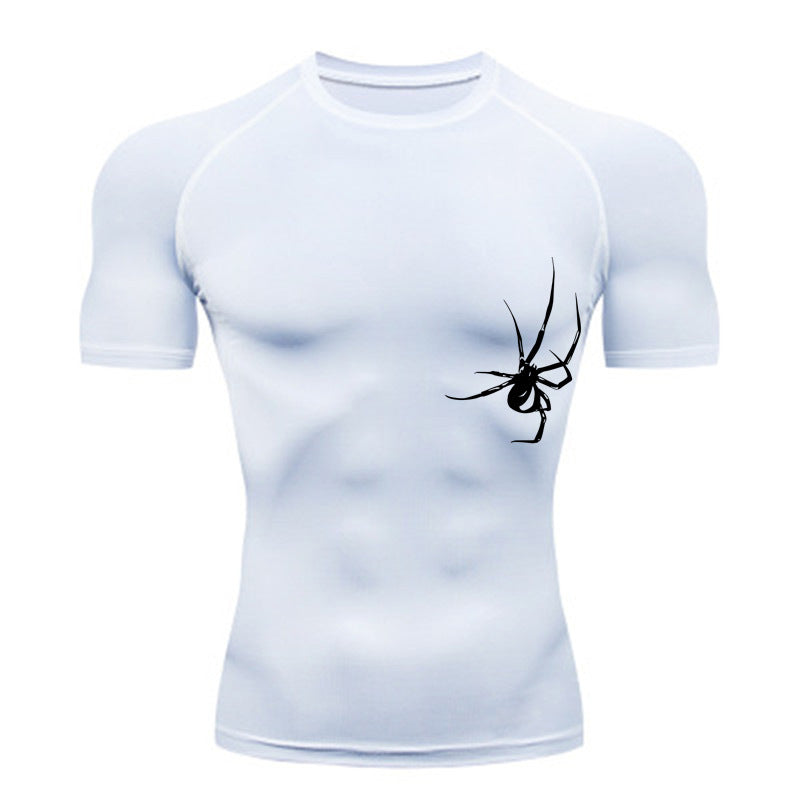 Quick Drying Clothes Sports T-shirt Running Base Clothing Gym Training Tights - White A / S