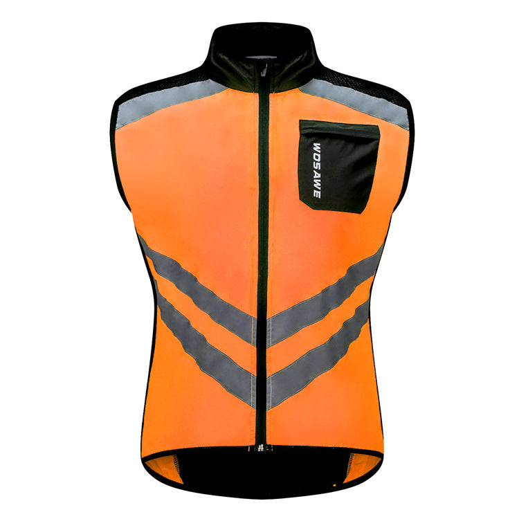 Mountain Biking Windbreaker Jacket Vest - Orange / M