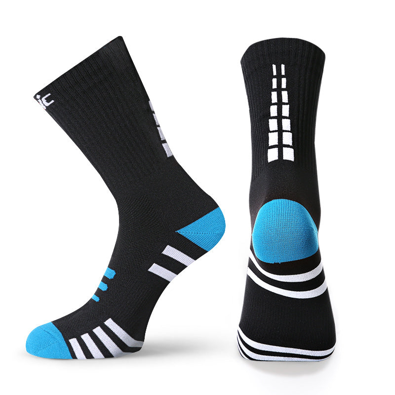 Outdoor Marathon Running Compression Socks Cycling Sports Socks - One Size / Blue black