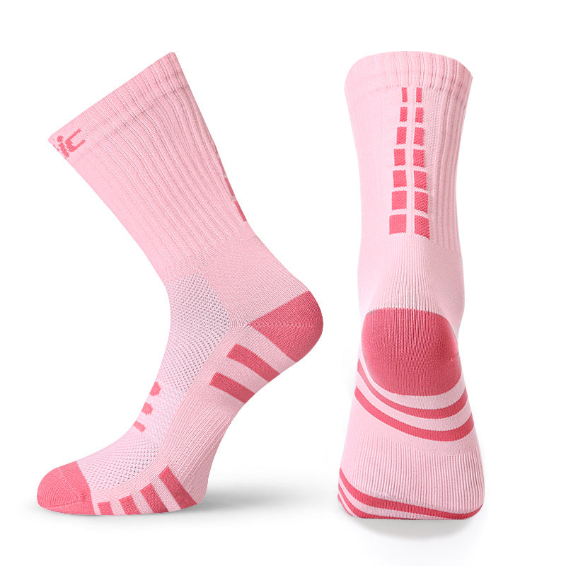 Outdoor Marathon Running Compression Socks Cycling Sports Socks - One Size / Light pink