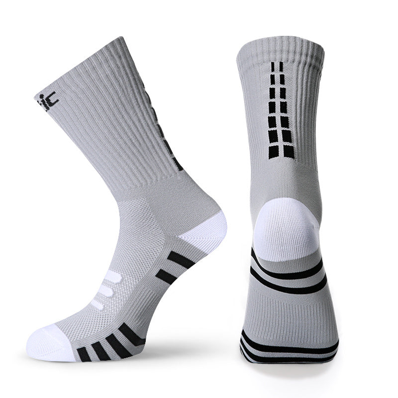 Outdoor Marathon Running Compression Socks Cycling Sports Socks - One Size / White grey